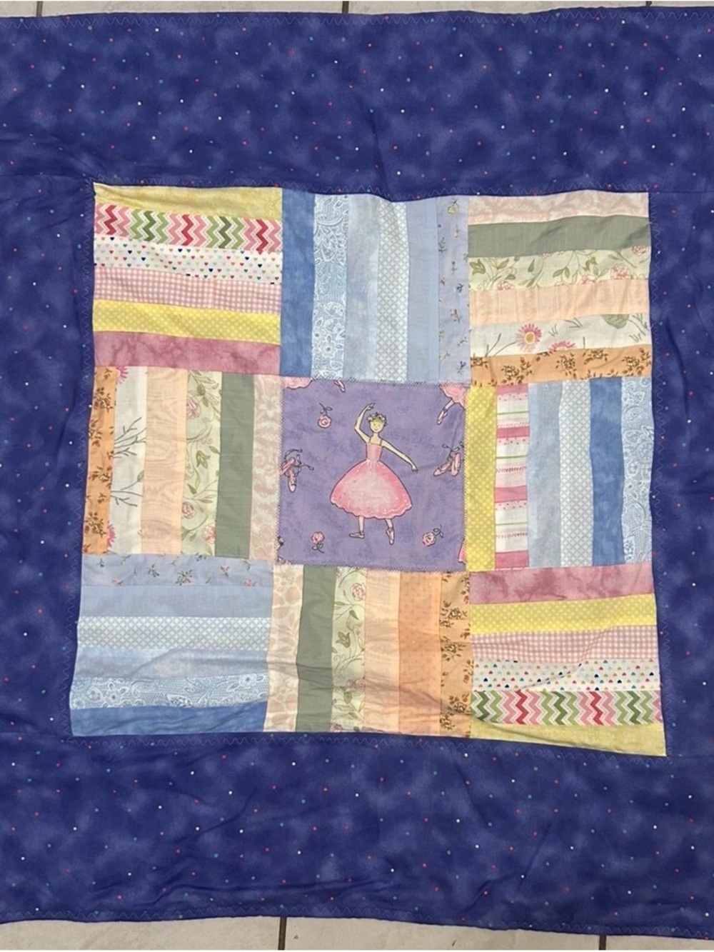 Handmade Purple Ballerina Patchwork Throw Blanket - Unbranded